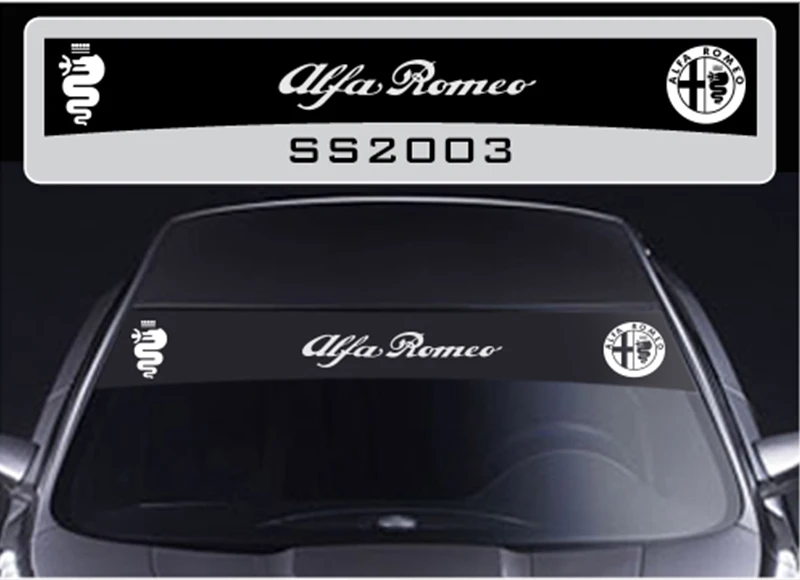 Автомобильные Alfa Romeo Cuore Sportivo солнцезащитные полосы графические наклейки sunstrip147