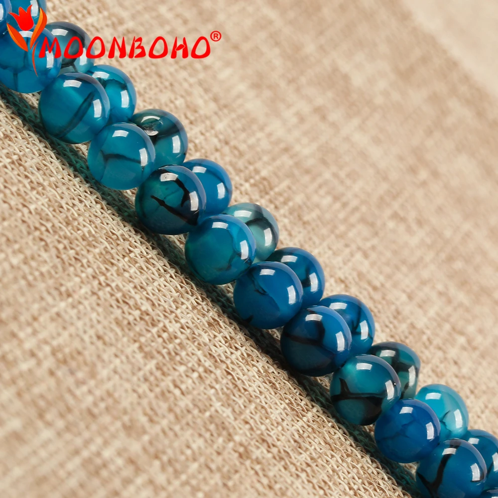 Бусины MOONBOHO из натурального агата Круглые Гладкие сердолические бусины россыпью