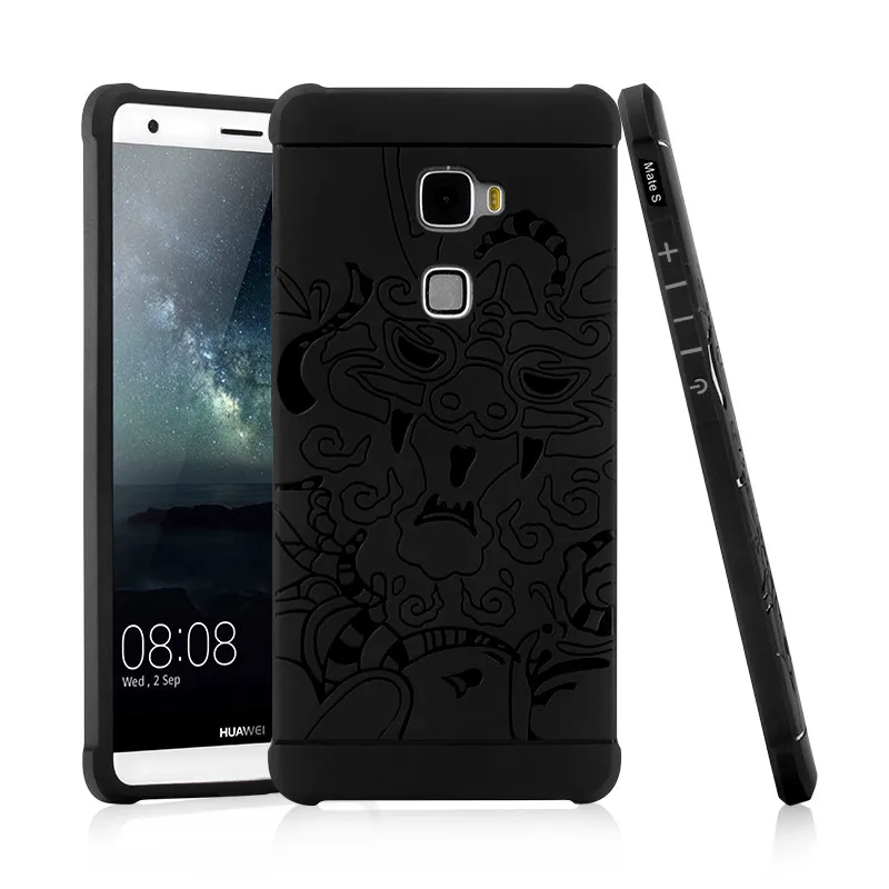 Для huawei товарищей case силиконовый чехол 3d резной дракон телефон случаях матовый