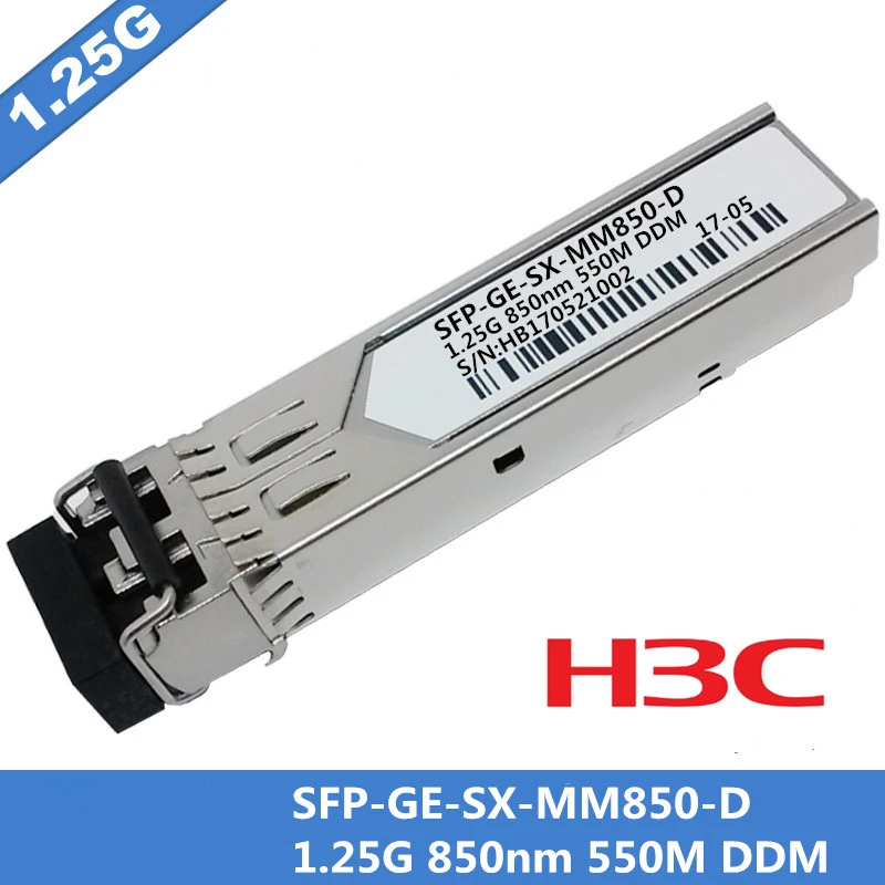 10 шт./лот SFP модуль Multimode LC 1000Base SX 1 25G 550 нм MMF м для H3C GE MM850 D DDM|Оптоволоконное