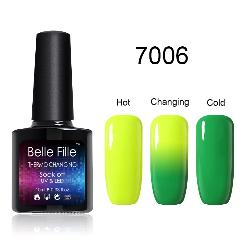 Belle FILLE изменить Цвет Гели для ногтей польский горячей замены Лаки Температура УФ