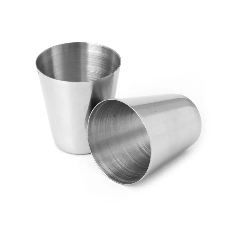 4Pcs Outdoor Stainless Camping Steel Mini Mug Cup Drinking Coffee Beer With Case | Дом и сад