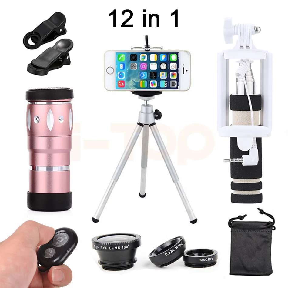 Новые 10X зум телеобъектив телескоп Fisheye Широкий формат макро Lentes микроскоп для