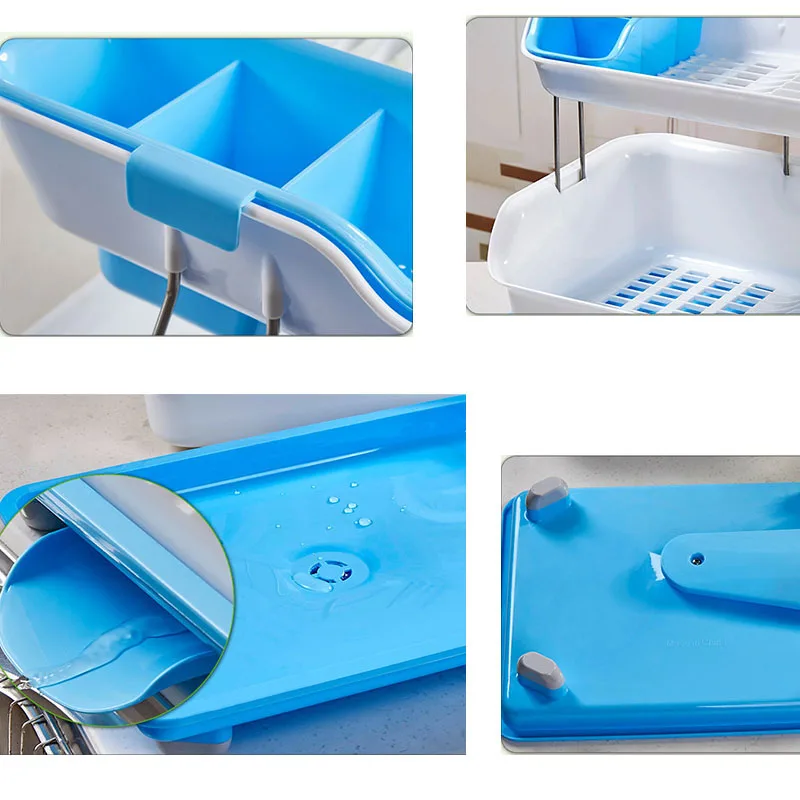 

High Capacity Double Layer Home Dish Rack Multifunctional Kitchen utensils dishes chopsticks storage rack Kitchen Accessoriesr