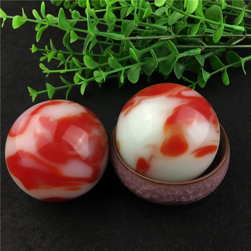 Online China Tallada A Mano De Oro Seda Jade Colorido Jade Masaje De Balonmano
