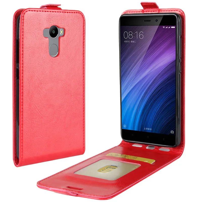 Вертикальный флип-чехол для Xiaomi Redmi 4 кожаный чехол-бампер Xiami Xiomi pro чехлы