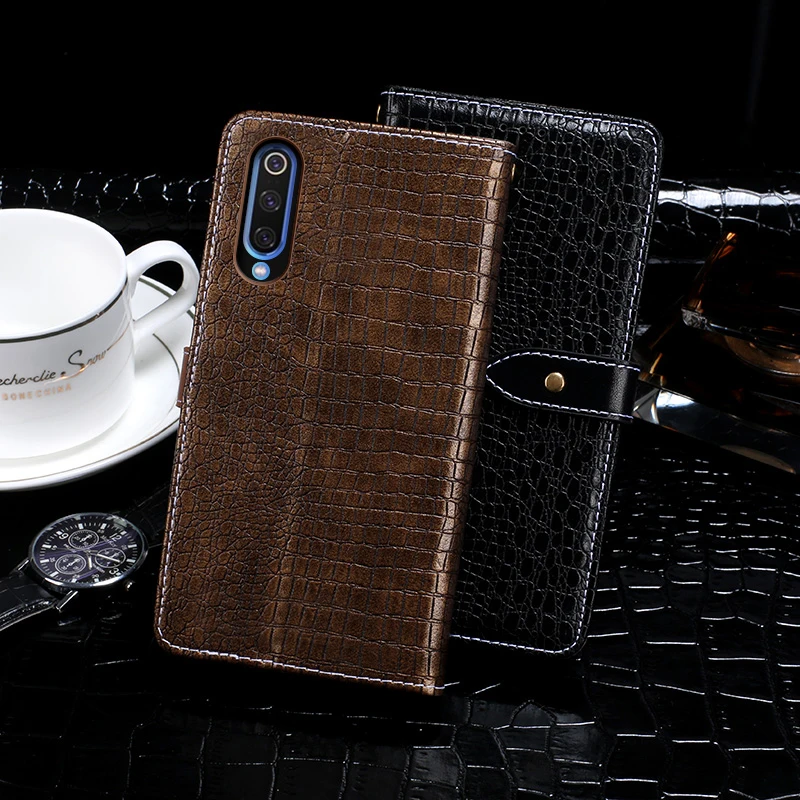 Чехол-бумажник для Xiaomi Mi 9 роскошный чехол из искусственной кожи с крокодиловым