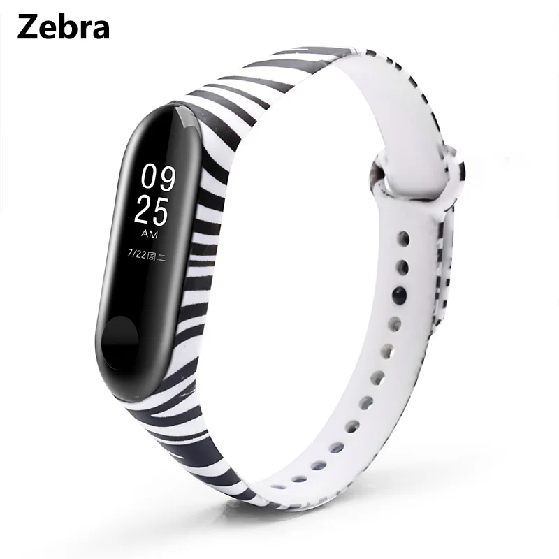 Zebra BOORUI mi band 3 силиконовый ремешок на запястье для Xiaomi mi Band 3 ремешок на браслет mi band 3 цветной ремешок на запястье умные полосы - Цвет: Zebra
