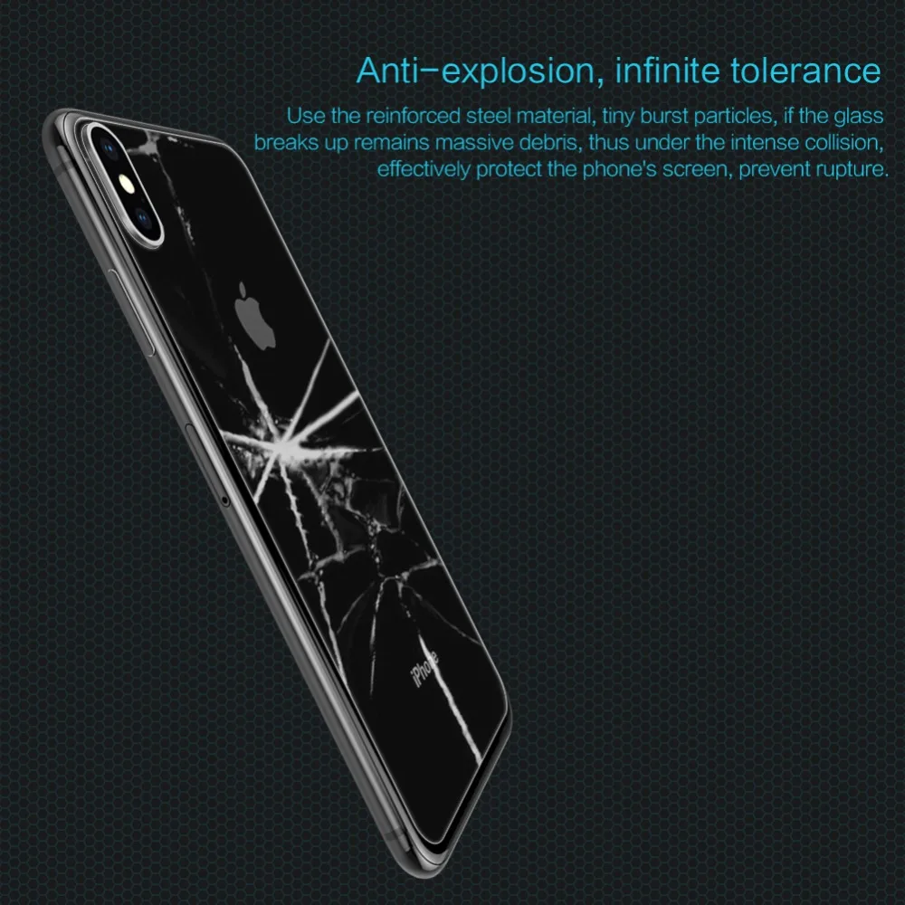 Для iphone XS Max защита экрана задняя защитная крышка NILLKIN 9H 0 33 мм тонкое закаленное