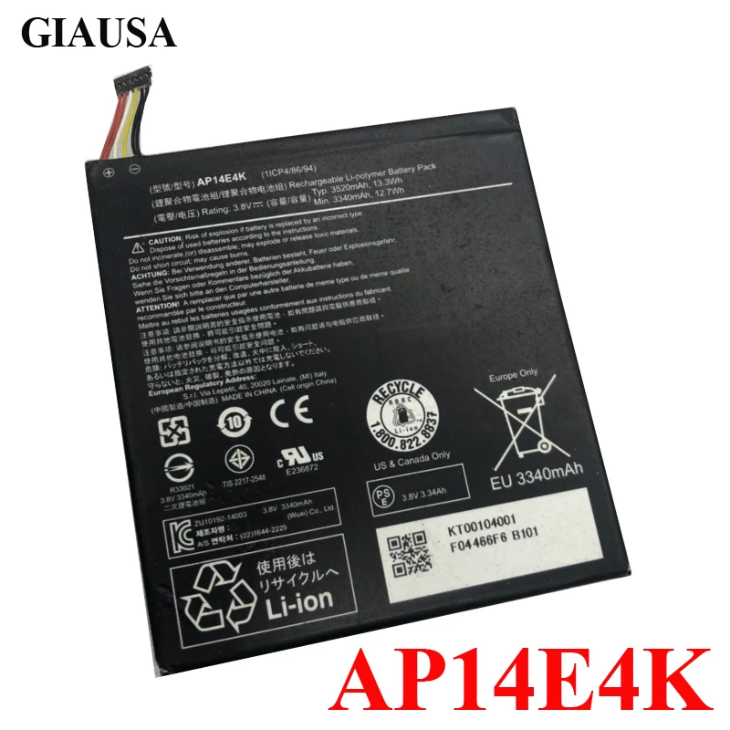 Новый аккумулятор AP14E4K для Acer 1ICP4/86/94 KT00104001 Iconia One 7 B1 750|Аккумуляторы ноутбуков| |