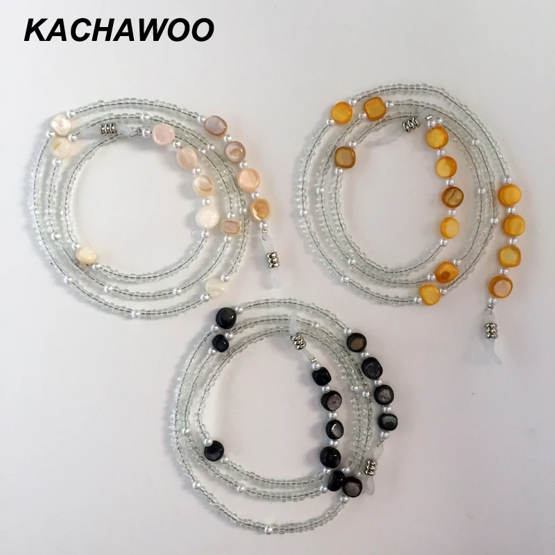 Цепочка для очков Kachawoo с жемчужными бусинами шнур на шею женщин модные