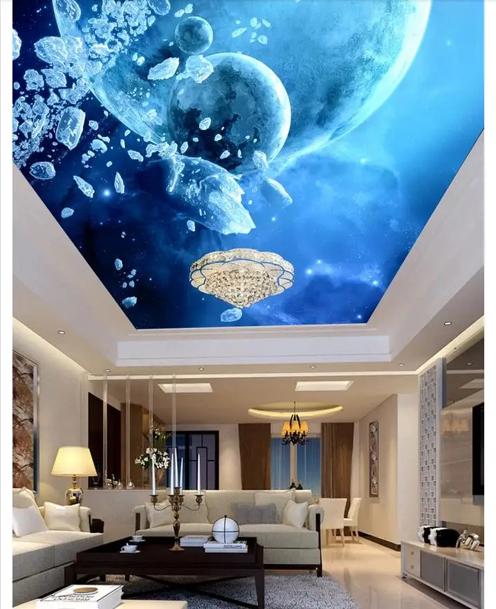 Обои на заказ 3d потолочные фрески фантазия звездное небо Млечный Путь планета