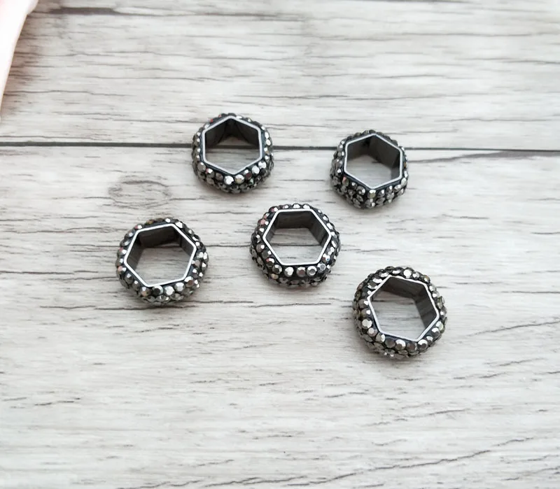 

10 Pieces Black Crystal Rhinestone Zircon Paved Connector,Spacer Beads DIY Making Bracelet necklace For women Jewelry CT402