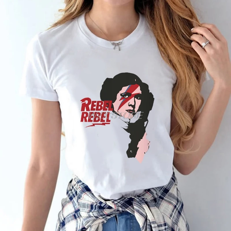 Модная футболка Женская Минималистичная принцессы Leia Rebel Girl тонкая одежда