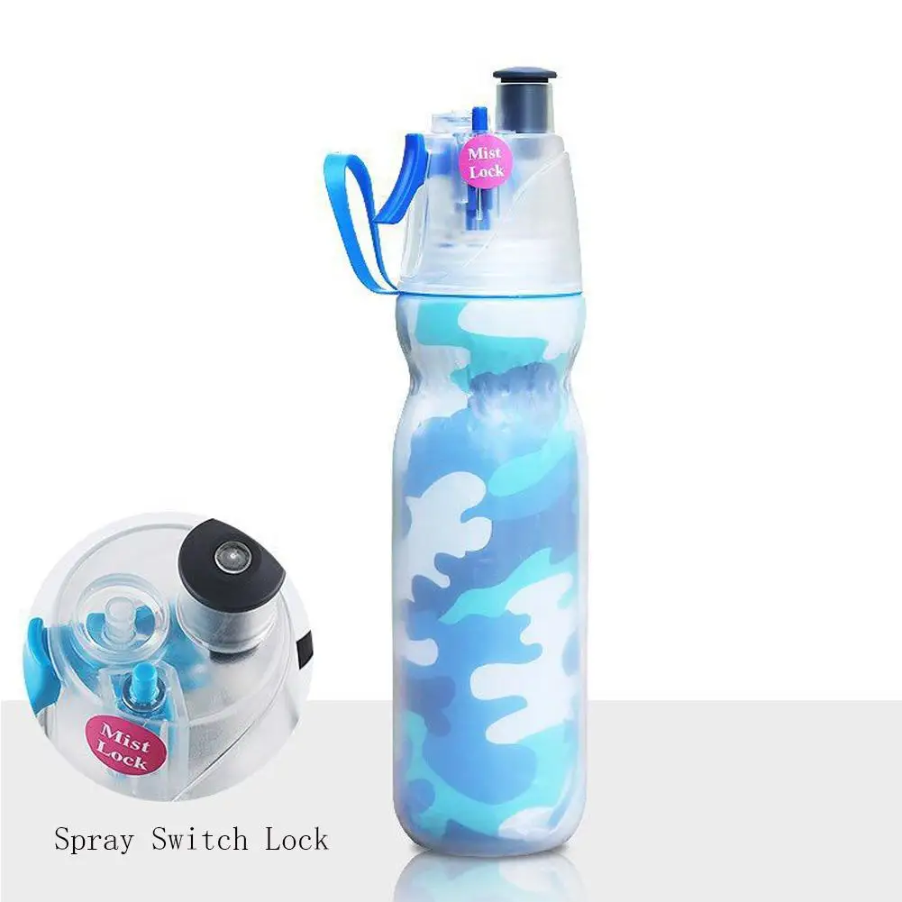 

Double-deck Spray Cup Outdoor Riding Sports Water Bottle Portable Plastic Cup Spray Kettle