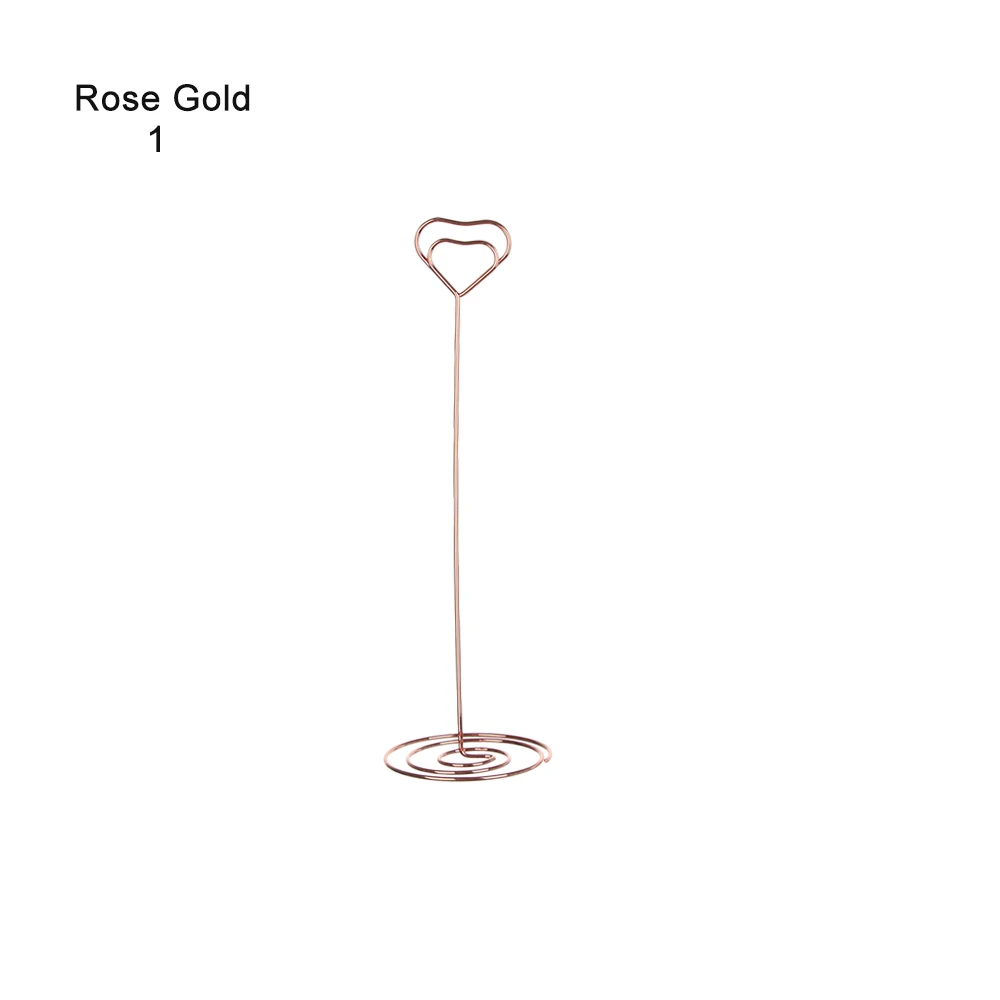 Style 2-rose gold 1 9 видов стилей, модный металлический держатель для карт, классный Свадебный настольный декор, фото папка, романтическая форма сердца, зажимы, подставка - Цвет: Style 2-rose gold 1