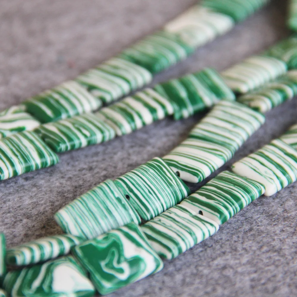 Для ожерелий и браслетов 10*15 мм зеленые натуральные турецкие каменные бусины Howlite