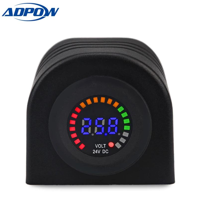 СВЕТОДИОДНЫЙ цифровой автомобильный вольтметр для мотоцикла светодиодный