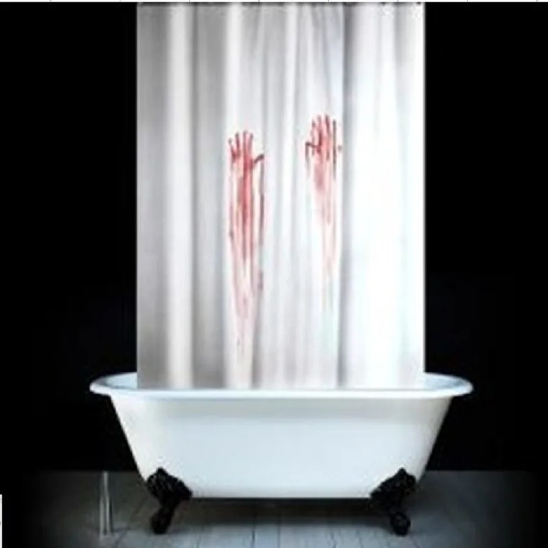 Забавные Товары для ванной из полиэфирной ткани с принтом отпечатков пальцев