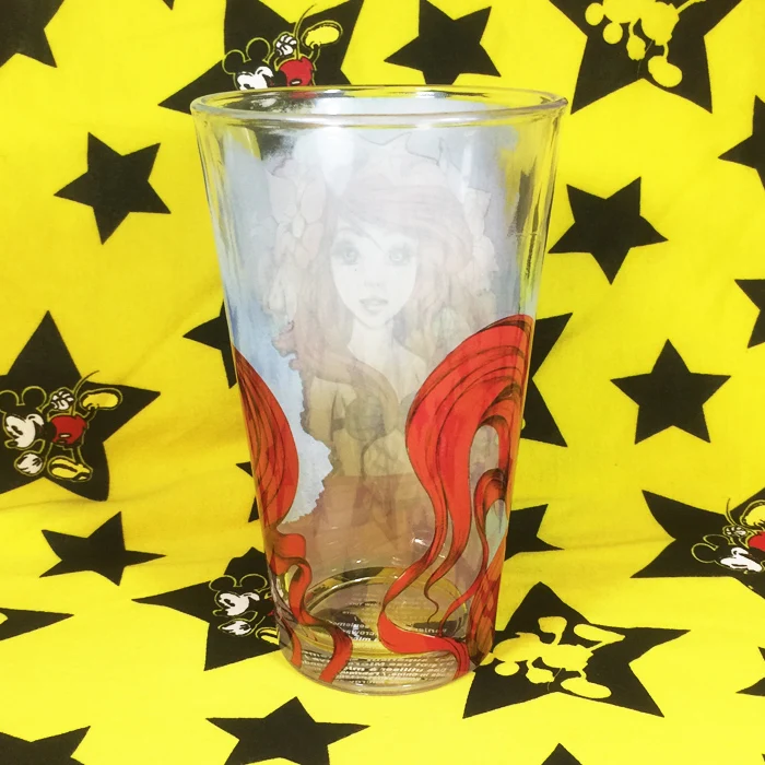 Official Imperfect Limited Glass Coffee Mug The Little Mermaid - Ariel Milk Collection Multicolor for Fans |