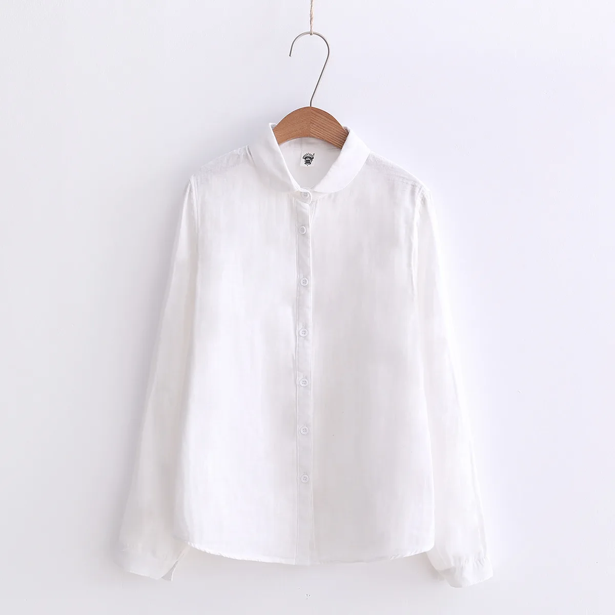 Женская хлопковая рубашка белая Повседневная на весну и осень|women shirts autumn|spring