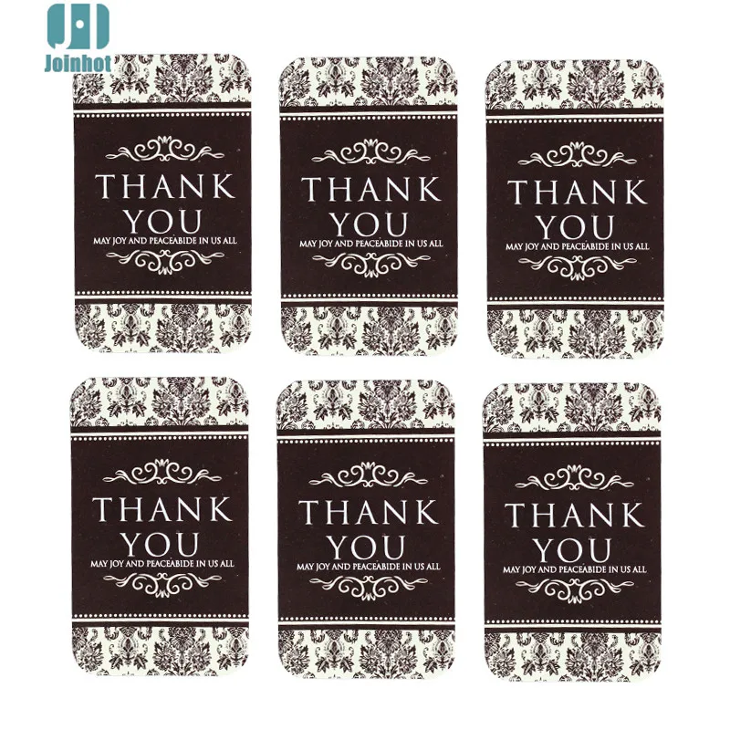 

60pcs Thank you black flower Christmas Gift Kraft Sticker Cookie/Cake/Gift Labels s Kitchen Sweets Party Seal