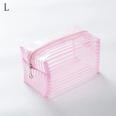 Pink L Брендовые прозрачные водонепроницаемые сумки для макияжа, косметичка-органайзер, сумка для хранения, женская косметичка, женская косметичка - Цвет: Pink L