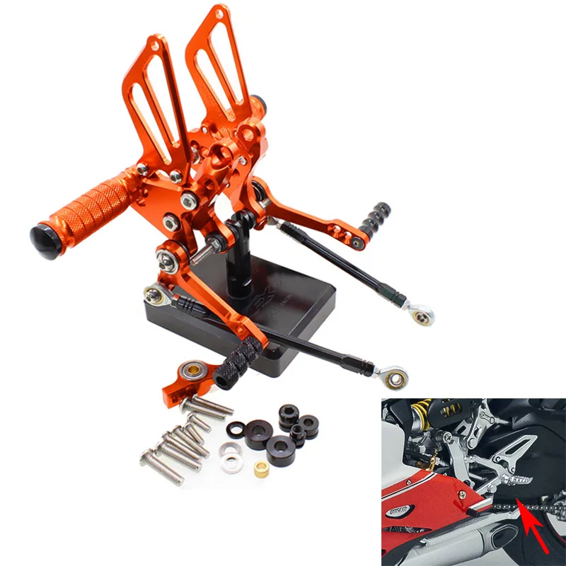 Запчасти для мотоциклов с ЧПУ, запчасти для педали, задние части для Ducati 848 EV0 2008-2013 1198 2009 -2011