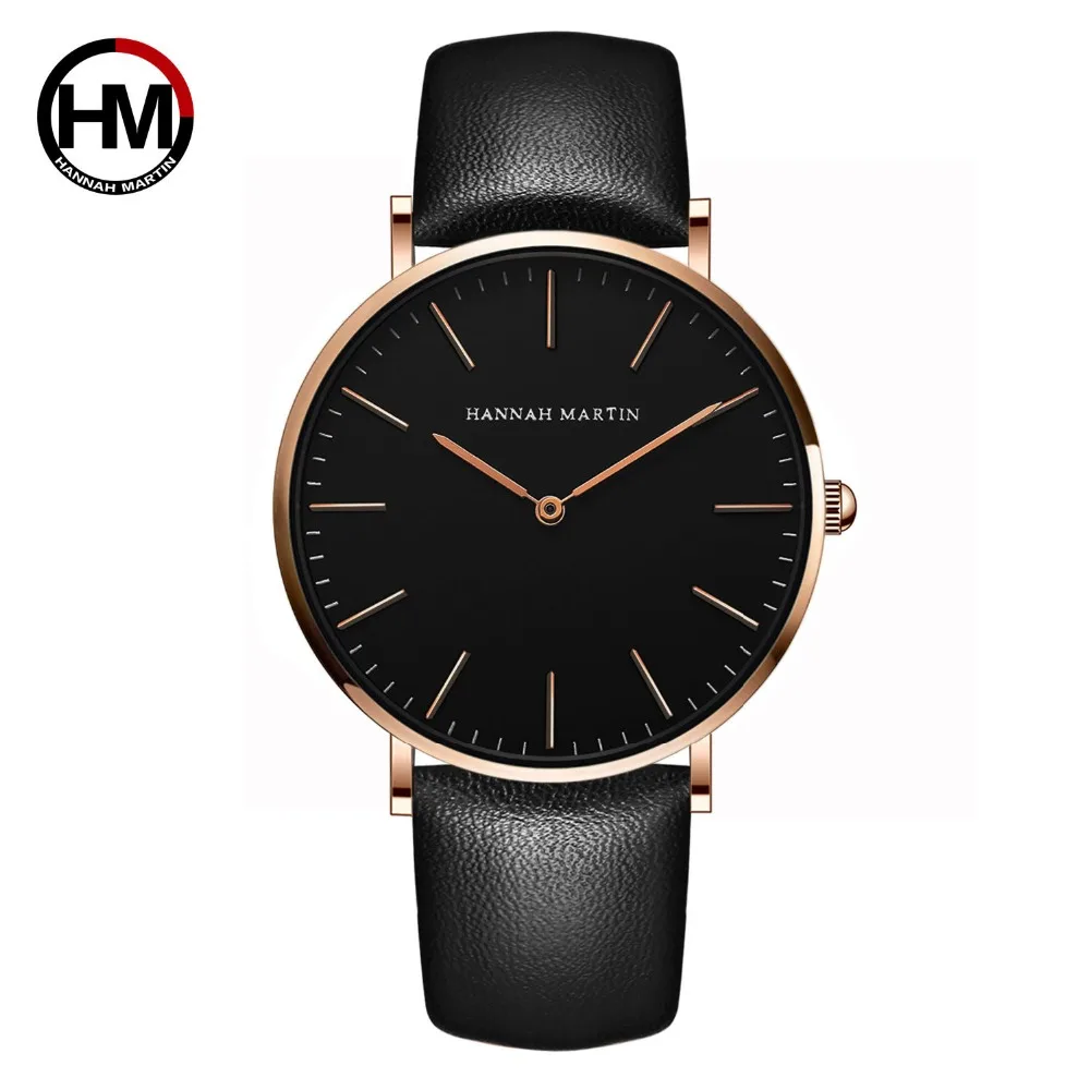 Relogio masculino Элитный бренд HANNAH Мартин кварцевые часы Reloj Mujer Для женщин часы Для Мужчин Корпус из розового золота унисекс Montre Femme