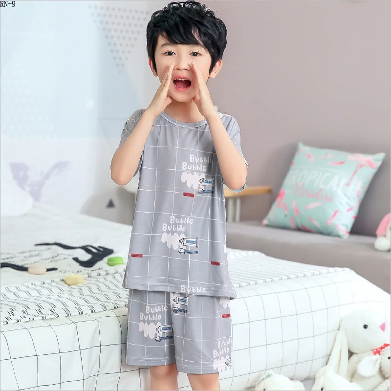 Летний детский Пижамный костюм 2019 г. одежда для сна с рисунком девочек спортивный