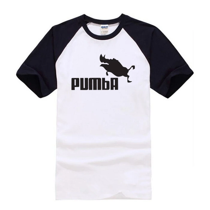 Новые Забавные футболки милые Pumba Мужская футболка с короткими рукавами