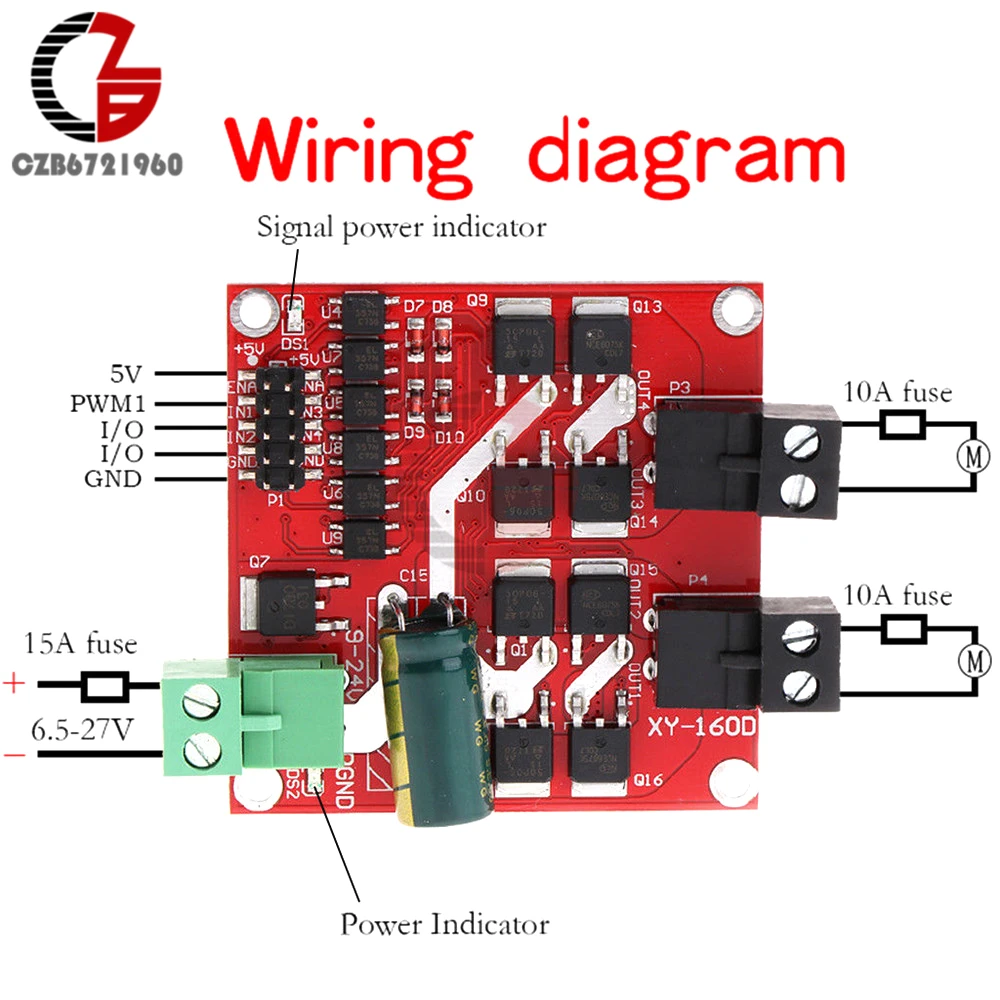 160W 7A Dual DC Motor Drive Module Positive Negative PWM Speed L298 Logic XY160D | Обустройство дома