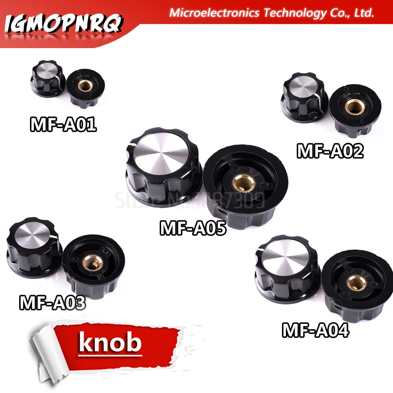 5pcs MF-A01 MF-A02 MFA-A03 MF-A04 MA-A05 bakelite potentiometer knob hole diameter 6MM for WH118 WX050 | Электронные компоненты