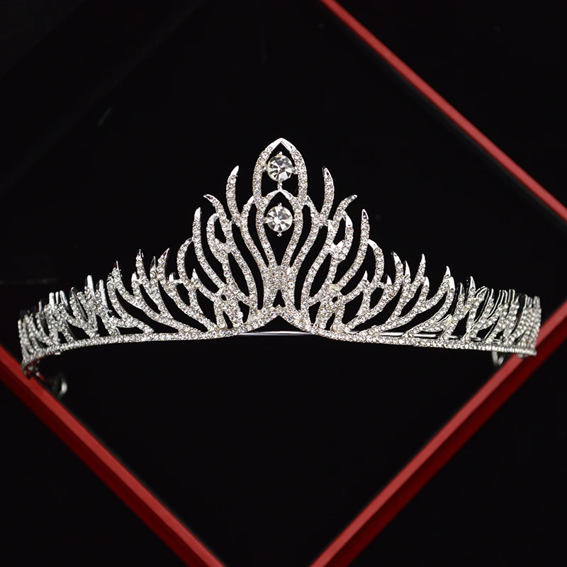 FMSWD Silver Rhinestone Crown For Beloved Girl Handmade Bride Wedding Headdress Birthday Party Hair Accessories | Украшения и
