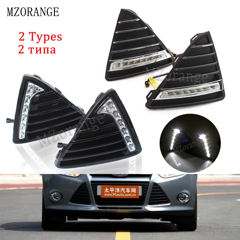 MZORANGE для Ford Focus 3 MK3 2012 2013 DRL дневные ходовые огни Светодиодный дневной противотуманный фонарь Водонепроницаемый затемняющий стиль реле
