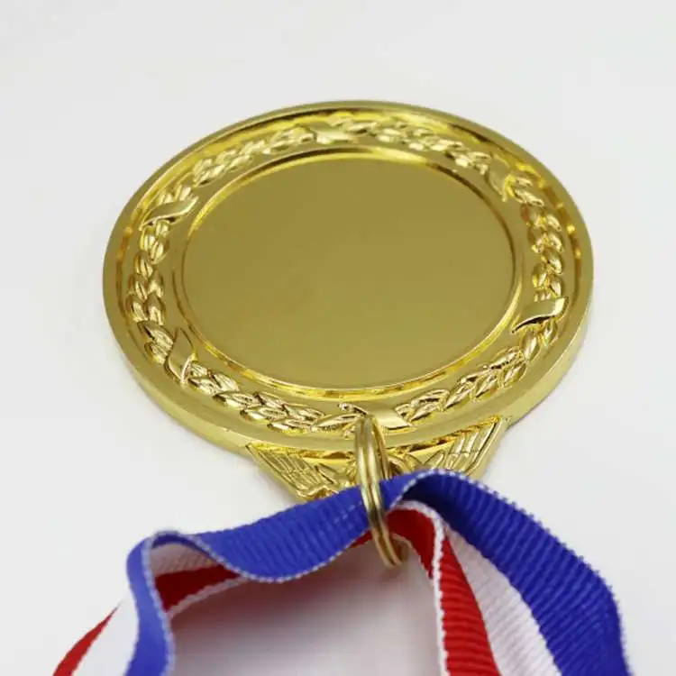1PCS Blank Medals Lace Border Design Gold Color Medal Semi-custom Medal Can Laser Marking Your Logo or Paste Logo