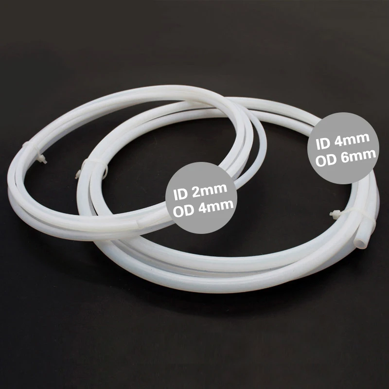 3dsway 3d принтер Часть PTFE трубка тефлоновая труба 2*4 4*6 для 1,75/3 мм нити белая Подающая трубка j-головка hotend Боуден экструдер 1 метр