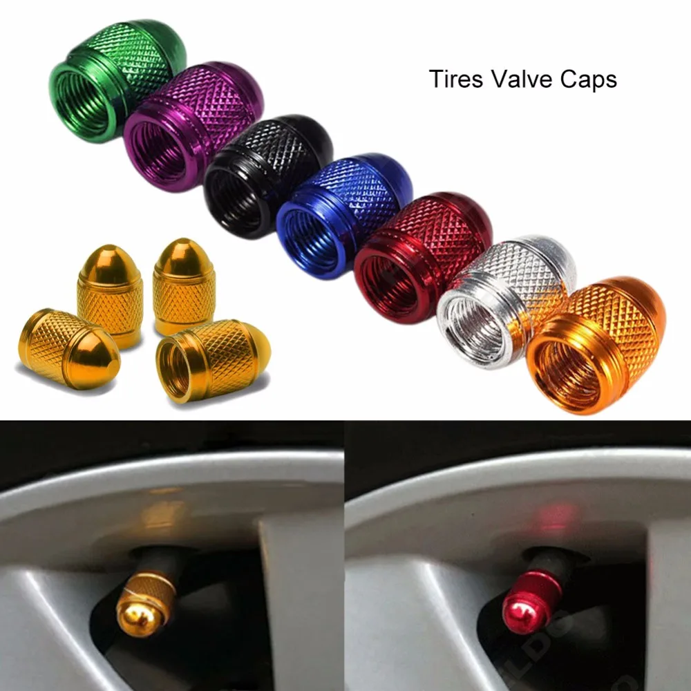 Горячая продажа 4 шт Универсальный алюминиевый сплав авто колпачки вентиля шины