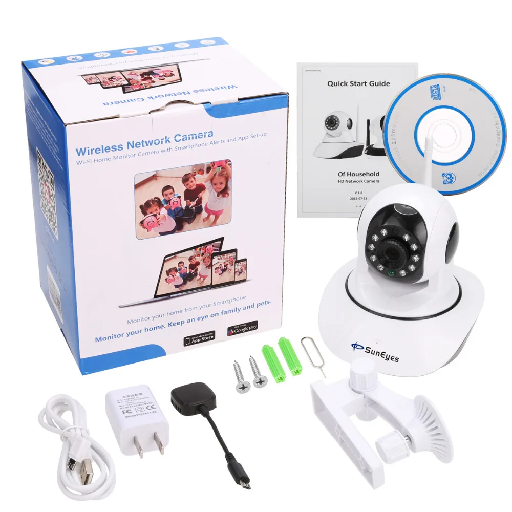 SunEyes SP V710W/V1810W панорамирование/наклон Беспроводной Wi Fi HD ip камера с 720 P/1080 P и