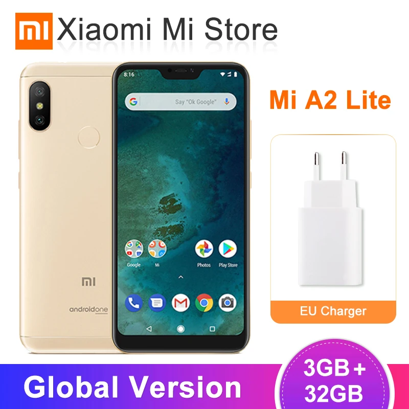 Глобальная версия Xiaomi Mi A2 Lite 3GB 32GB мобильный телефон 4000mAh аккумулятор Snapdragon 625 Octa