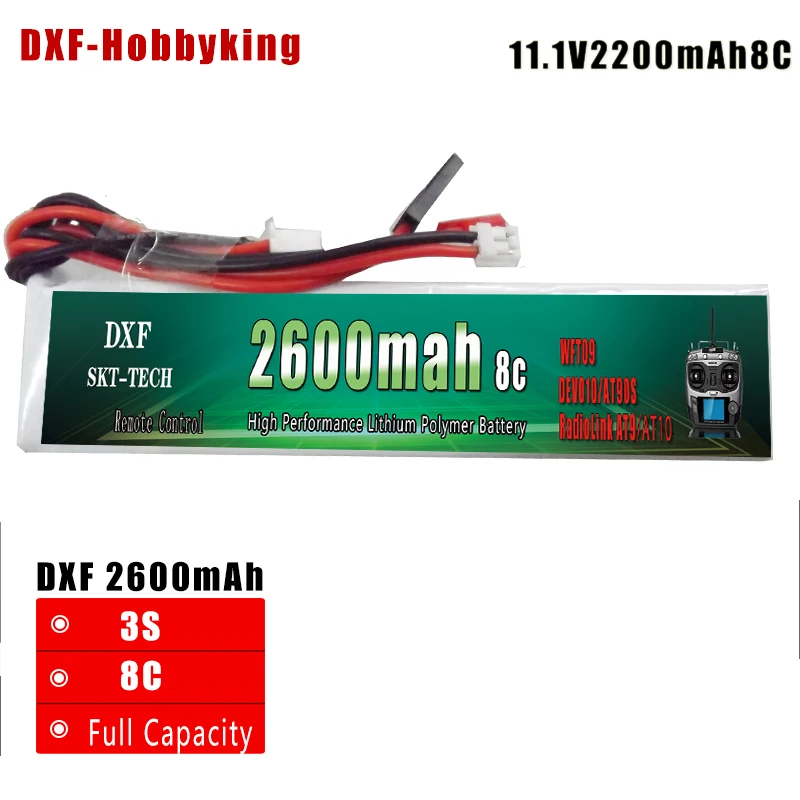 2017 DXF Power Хорошее качество Rc lipo батарея 11 1 В 2600 мАч 8C 3S 3PK передатчик батареи для