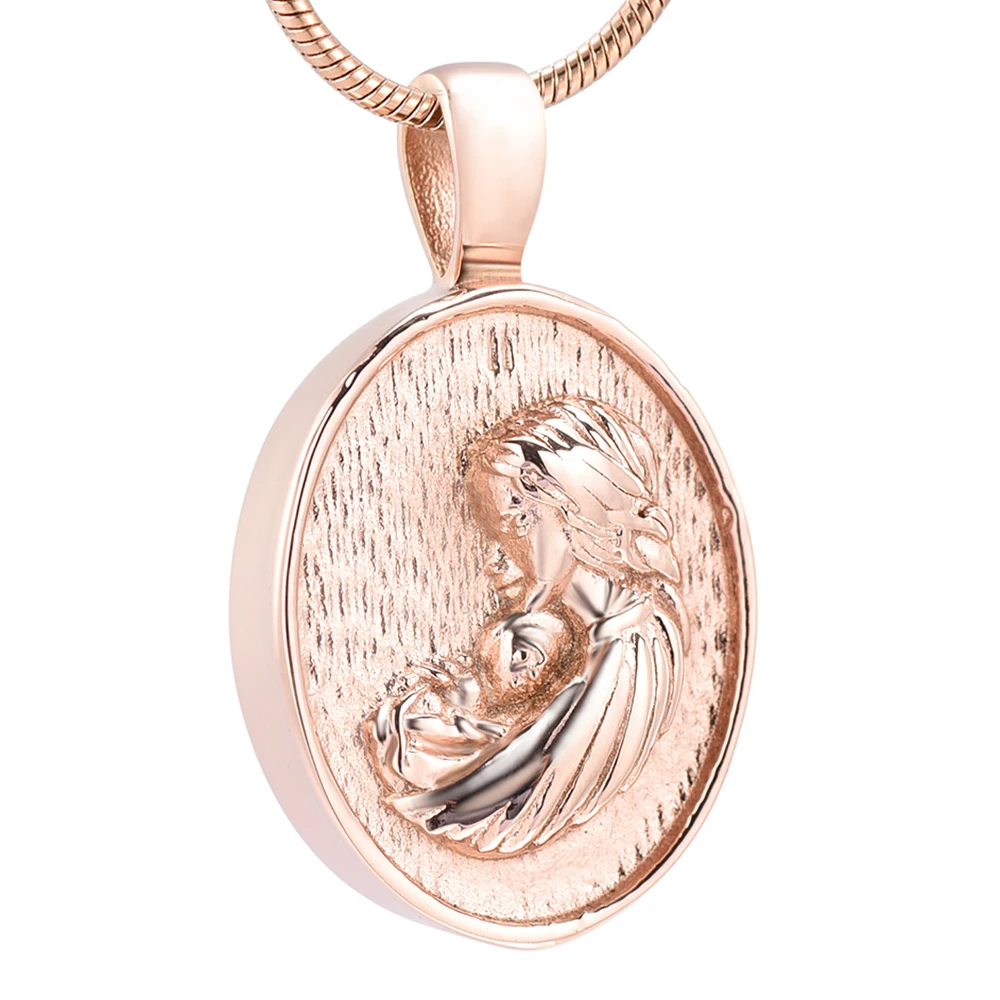 

JJ001 NEW Product - Mother&Child Forever Love OVal Shape Stainless Steel Memorial Urn Jewelry Hold Cremation Ashes Necklace