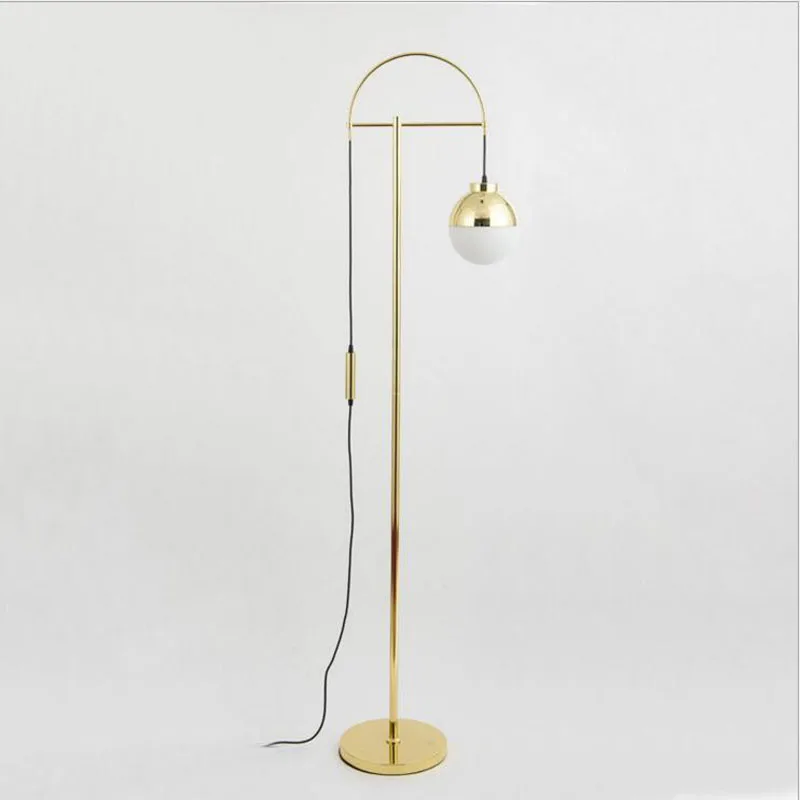post modern minimalist wrought iron glass ball restaurant light atmosphere bedroom study fashion floor lamp led lamps | Лампы и