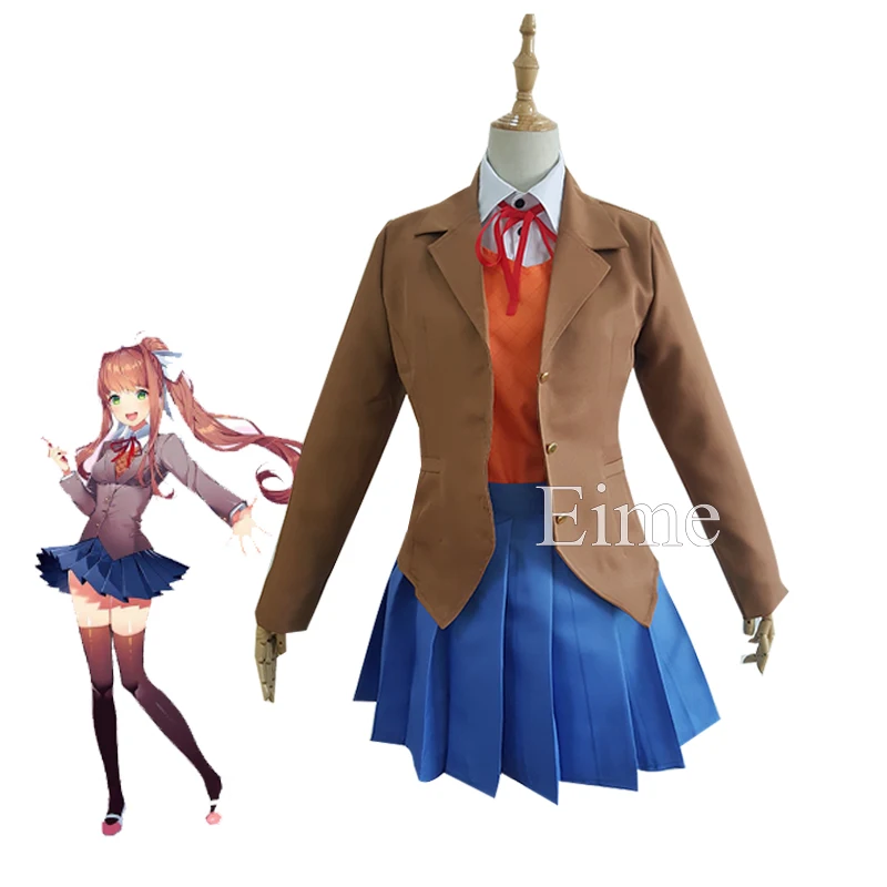 Игра доки Литературный клуб Sayori Yuri Natsuki Monika косплей костюм Взрослый Хэллоуин