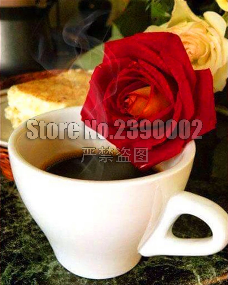 Coffee Cup,5D,DIY,Diamond Painting,Full,Needlework,Embroidery,Cross Stitch,Rose,Square Rhinestone,Home Decor Gift - Цвет: J