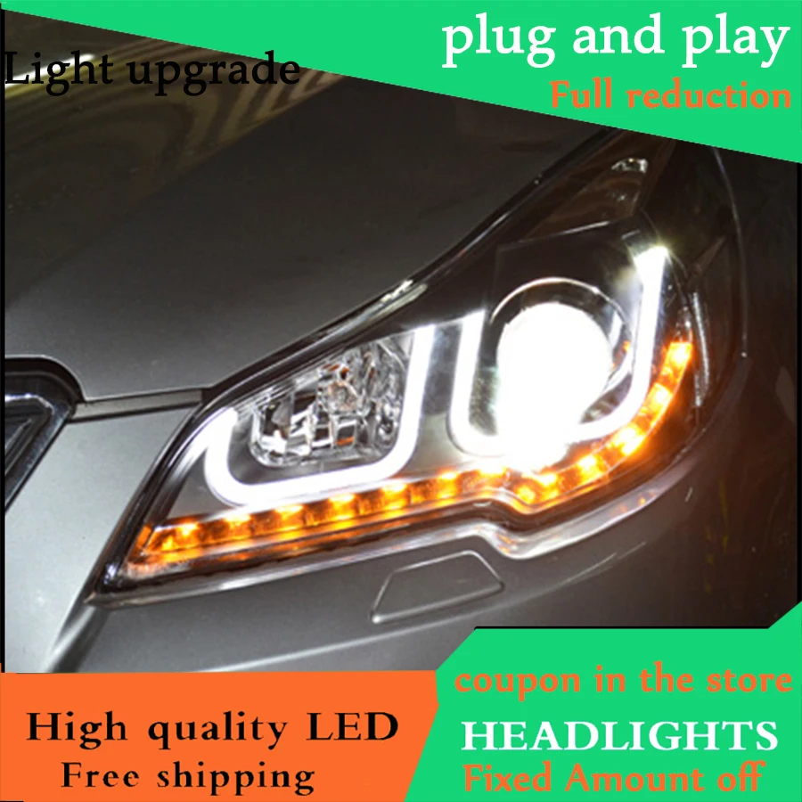 Автомобильный Стайлинг чехол для Subaru Outback 2010-2014 фары светодиодные DRL линзы HID
