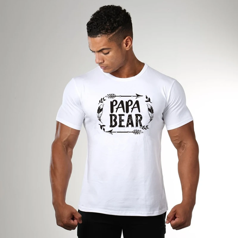 Showtly Papa Bear Футболка с круглым вырезом объявление беременности дедушка и