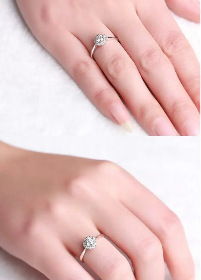 925 sterling silver jewelry zircon ring wedding female high-end bridal t031 | Украшения и аксессуары