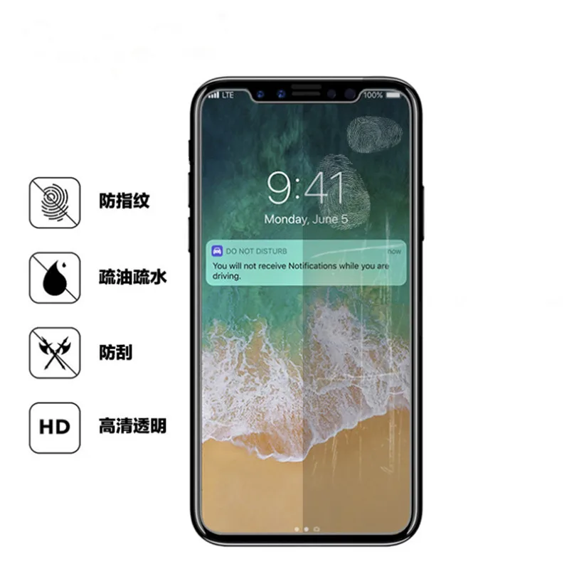 5 шт./10 шт./50 шт./лот 2.5D 9H закаленное стекло для iPhone X защита экрана телефона