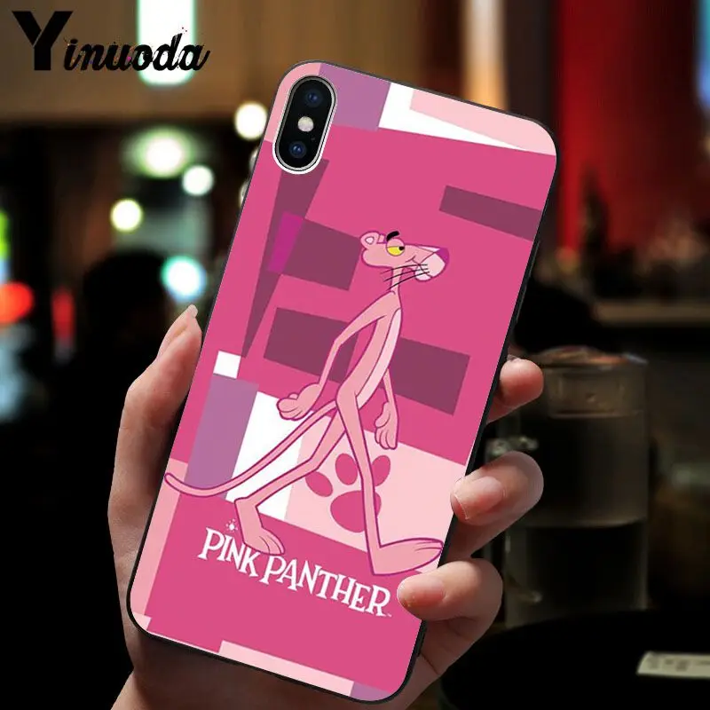 11pro MAX Розовая пантера ТПУ Черный чехол для телефона iPhone 6S 6plus 7plus 8 8Plus X Xs 5 5S